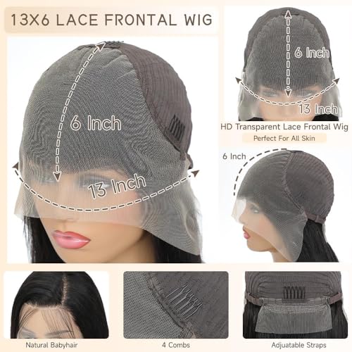 13x6 Deep Wave Lace Front Wigs Human Hair Pre Plucked 180% Density 13x6 HD Lace Frontal Deep Curly Lace Front Wigs for Women Curly Human Hair Wig Glueless Deep Wave Frontal Wigs with Baby Hair 20Inch
