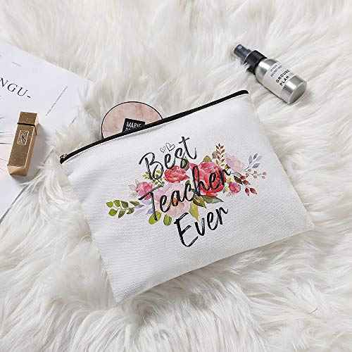 Charmoly Teacher Appreciation Gifts Teacher Gifts Best Teacher Ever Teacher Gifts for Women Teacher Makeup Bag Pouch