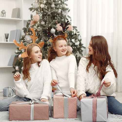 Christmas Reindeer Antlers, Cute Fluffy Deer Antlers Hair Accessories for Women Girls, Christmas Holiday Cosplay Costume Party