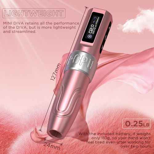 Professional Microblading Kit 3.0mm Stroke 2V Start-up Wireless Tattoo Machine for Eyebrows Lips Hair Scalp Eyeliner Tattoo Gun Kit with Assorted 18Pcs Cartridge Needles for Artists (Pink)