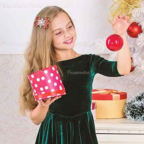 Framendino, 8 Pack Christmas Hair Clip Tree Hat Santa Snowflake Bows Accessories for Women