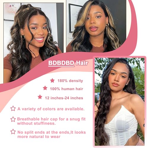 V Part Wig Human Hair Body Wave 100% Real Human Hair Upgrade U Part Human Hair Wig 180% Density Beginner Friendly Natural Color (20 inch)