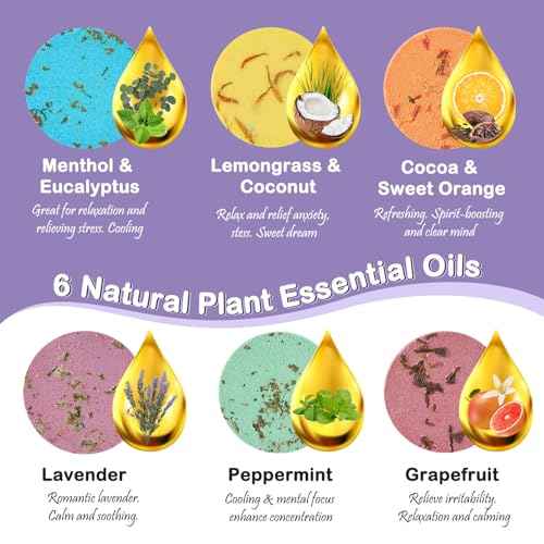 Shower Steamers Aromatherapy Shower Bombs Christmas Self Care Relaxation Gifts for Women and Men Includes Eucalyptus for Shower -XL 6packs