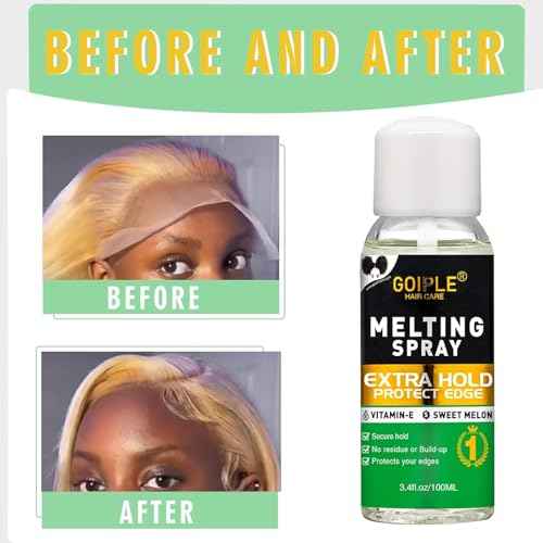 Lace Melting Spray - Glue-Less Hair Adhesive for Wigs & Extensions, Extra Hold Natural Forming Wax Stick
