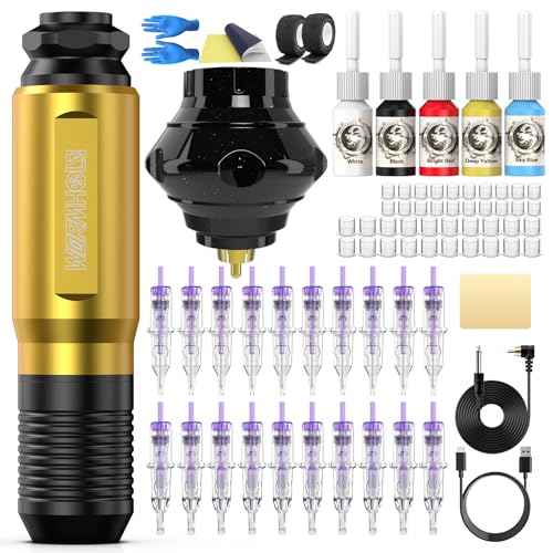 Wireless Tattoo Kit, Tattoo Machine Kit Tattoo Pen Kit Tattoo Gun Kit with Tattoo Battery Rotary Tattoo Machine Tattoo Kit for Beginners (WTK178)