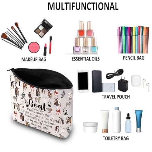 G2TUP Goat Lover Gift Baby Goat Makeup Bag Goat Cosmetic Bag Goat Owner Gift Goat Breeder Gift Goat Merch (Baby Goat MB)