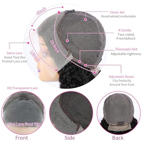 Chesma Body Wave Lace Front Wigs Human Hair 13x4 HD Lace Front Wigs Human Hair Pre Plucked Body Wave Glueless Frontal Wigs Human Hair 180 Density with Baby Hair (26 inch)