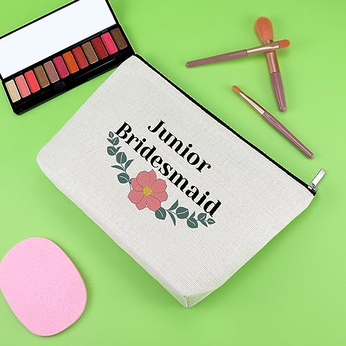 Junior Bridesmaid Gift Bridesmaid Wedding Gifts Makeup Bag Junior Bridesmaid Proposal Gift for Maid of Honor Gifts for Friend Bride Shower Gifts for Sister Bridal Party Gifts Travel Cosmetic Pouch