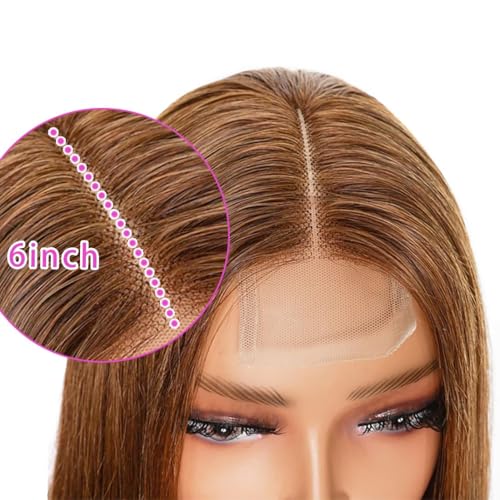 Brown Striaght human hair wigs HD Lace Closure wigs Wear and Go Wigs Pre Cut Glueless Human Hair Wig 180% Density 2x6 Lace Closure Human Hair Wigs 20inch