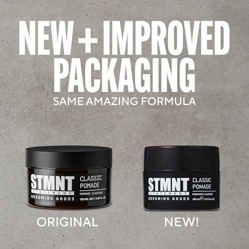 STMNT Grooming Goods Classic Pomade, 3.38 oz | Natural Shine | Strong Control | Easy to Wash Out