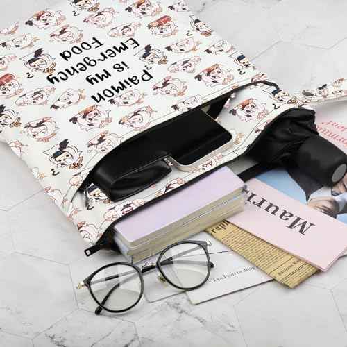 JXGZSO Anime Inspired Novelty Cosmetic Bag Paimon is my Emergency Food Traveller Gift Anime Lover Gift