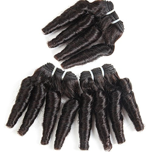 Molefi Brazilian Funmi Hair 3 Bundles burmese curly bundles human hair Short Curly Weave 9A Unprocessed Brazilian Human Hair Extensions 100g/pc Full Head Natural Color (10" 12" 14")