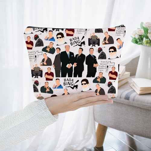 BWWKTOP Tony Cosmetic Makeup Bag Carmela Fans Inspired Gifts Tony & Silvio & Paulie & Bobby & Chris Merch (BAND)
