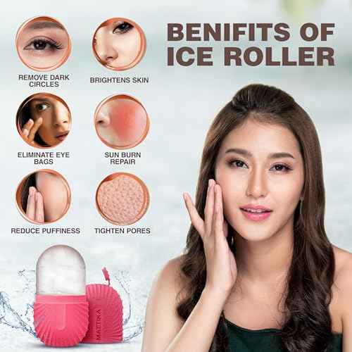 Ice Roller for Face and Eye Glow Naturally and Skincare, Ice Face Roller, Ice Facial Cube, Silicone Ice Mold, Ice Roller Face for Beauty and Skin Care Gift for Men & Women Face Ice Roller (Pink)