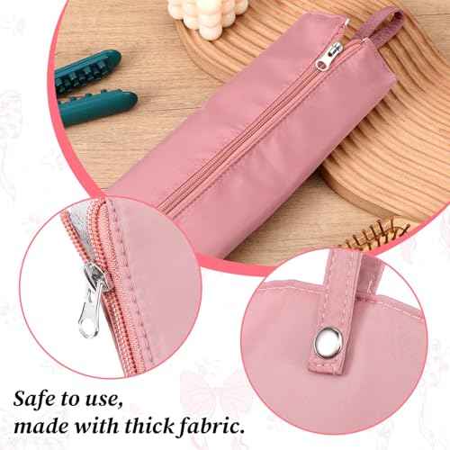 Hot Iron Holder Hot Tools Organizer Heat Resistant Mat Case Portable Hair Styling Tools Cover Pouch Hair Straightener Travel Bag with Zip for Curling Flat Iron Home Travel Pink