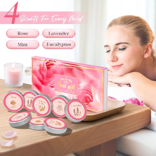 Shower Steamers Aromatherapy, 8 Pcs Shower Bombs Stocking Stuffers White Elephant Birthday Christmas Gifts for Women Adults Natural Essential Oil Self Care Relaxation