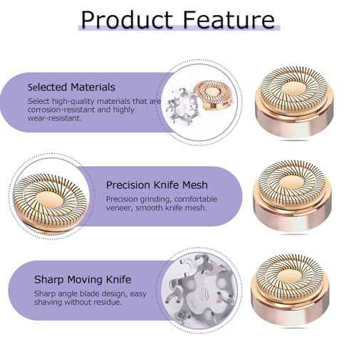 Generation 2 Replacement Heads for Flawless Facial Hair Remover Replacement Heads,Suitable for Flawless Replacement Heads Gen 2 for Flawless Facial Hair Remover for Women,As Seen On TV.(4 Pack)