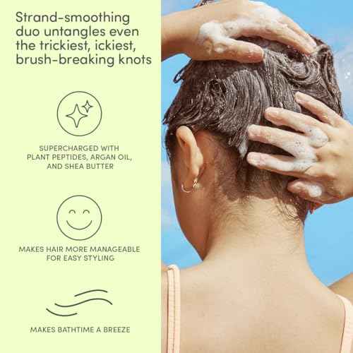 Evereden Kids Haircare Set: Hair Detangling Shampoo & Conditioner for Children Ages 3+, Plant Protein Peptides & Argan Oil, Vegan, Free from Sulfate, Paraben, Phthalate & Petrolatum