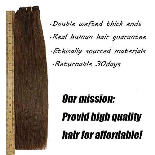 Real Human Hair Lace Clip In Hair Extensions Thick Ends 20inch 120g Color Chocolate Brown Remy Hair Extensions