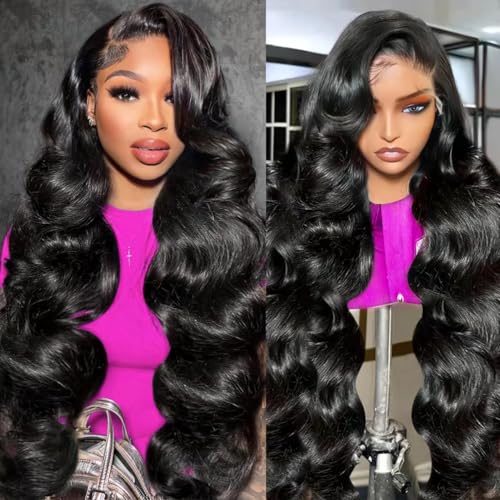 13x6 Body Wave Lace Front Wig Human Hair 180% Density Glueless Lace Front Wigs Human Hair Pre Plucked Frontal Wig Body Wave Human Hair Wigs for Women HD Lace Front Wigs 26 Inch
