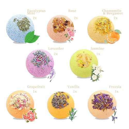 Bath Bombs for Women Kids, 12 PCS Handmade Natural Bath Bomb, Spa Relaxing Birthday Gift Set for Her/Him, Women, Girls, Wife, Mother