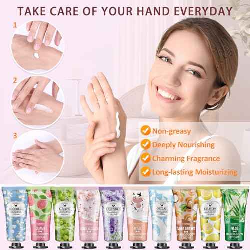 12 Pack Hand Cream Gift Set, Stocking Stuffers for Women, Bulk Hand Lotion Travel Size for Dry Cracked Hands, Mini Moisturizing Hand Lotion for Christmas Gifts, Thank You Gifts, Bridesmaid Gifts