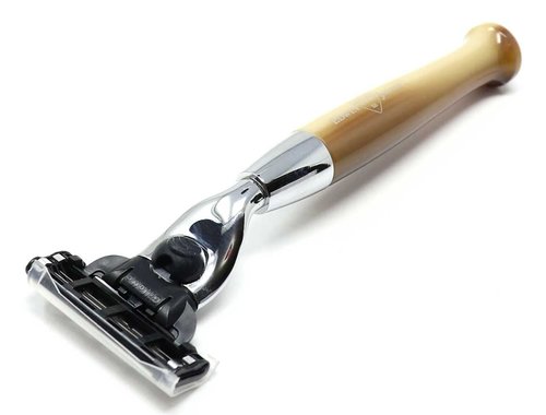 Edwin Jagger Diffusion Series Chrome Plated Handler for the Gillette Mach3 Razor (Tan)