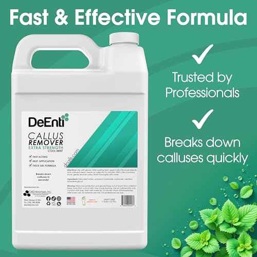 Callus Remover for Feet, Extra Strength Foot Callus Remover Gel, 128oz Gallon Salon Grade Bulk Pedicure Supplies for Dry Skin, Cracked Heel, Professional Strength Foot Care, Cool Mint