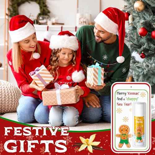 10 Pack Christmas Lip Balms Bulk Christmas Party Gifts Favors Stocking Stuffers Holiday Lip Balms Employee Staff Team Appreciation Gifts Thank You for Teacher Coworkers