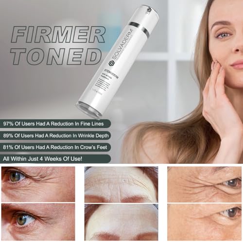 Stemuderm Face & Eye Cream - Anti Aging Skincare - Daily Moisturizer for Fine Lines, Wrinkles & Eyebags - Supports Natural Collagen Production & Elastin - Organic Plant Based Stem Cells - 1.75 fl oz