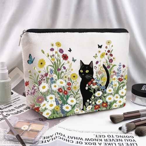 Cat Makeup Bag Cat Gifts For Women Cosmetic Bags Zipper Travel Makeup Gifts For Pet Lovers Coworker Boss Friends Cats Themed Gift For Owner Birthday Christmas