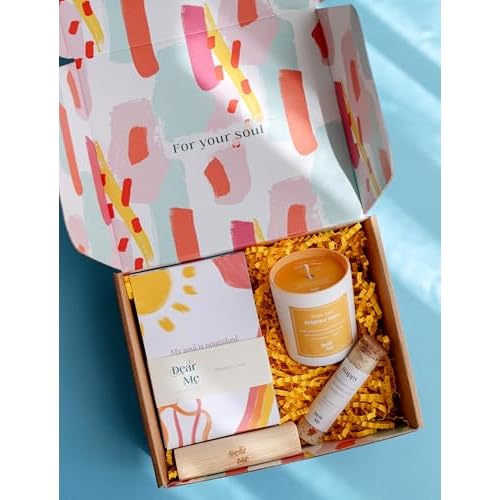 Dear Me Happiness Gift Set ? Affirmation Cards, Natural Soy Candle & Bath Salt ? Mindfulness Gift ? Self-Care Set for Women ? Positivity & Optimism Kit for Emotional Wellness