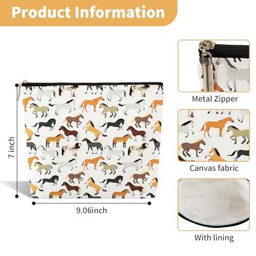 Degpum Horse Makeup Bags for Women,Perfect Cosmetic Bag Just A Girl Who Love Horse For Sisters,Daughters, Friends,Teen Girls & Women. Ideal Gift For Travel, Birthdays, & Christmas,Mothers Day