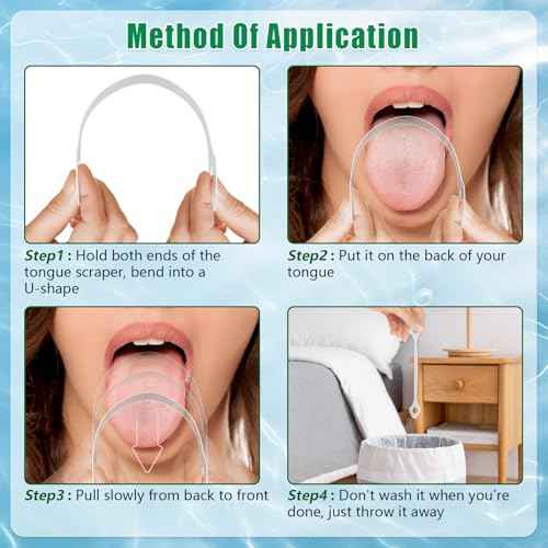 25 Count Disposable Tongue Scraper, Plastic Tongue Cleaner for Adults and Kids, Tongue Scrubber for Oral Care, Promote Fresh Breath