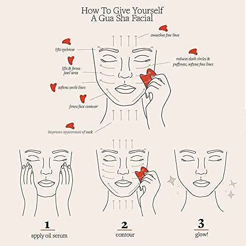 Ditind Rose Quartz Gua Sha Facial Tools, GuaSha for Toxins/Prevents Wrinkles for Spa Acupuncture Therapy Trigger Point Treatment