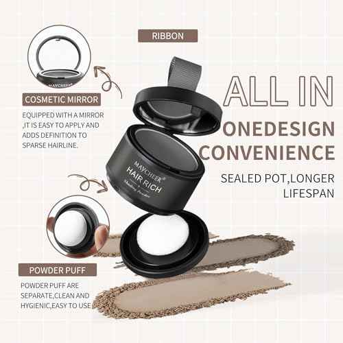 Alluria Waterproof Hairline Powder - Hair Rich Shading Powder for Women, Maycheer Hair Shadow, 30 Colors Magic Root Cover Up (Beige 22)
