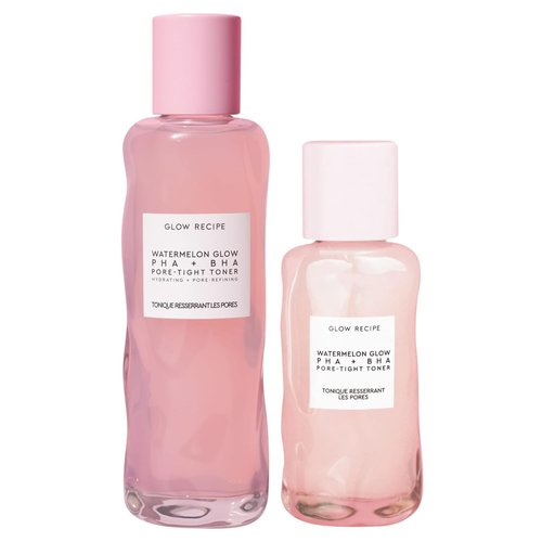 Glow Recipe Toner Duo - Glow Recipe PHA+BHA Pore Minimizer & Facial Exfoliator for Glass Skin - Tightening & Hydrating Skincare with Hyaluronic Acid (150 ml & 40 ml)