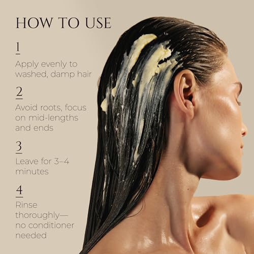 HADAT Golden Hour Express HAIR MASK ? Premium Professional Hair Treatment with Pearl Powder ? Hydration for Dry Damaged Hair ? Nourishing Oils ? Split Ends ? Salon Quality ? Made in Israel, 9.47 Fl Oz