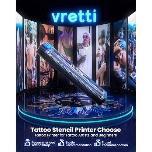 Vretti P84 Tattoo Stencil Printer, Tattoo Kit with 5 Pcs Transfer Paper, Wireless Tattoo Printer for Tattoo Artists & Beginners, Compatible with Tablet,IPad,Smartphone & PC