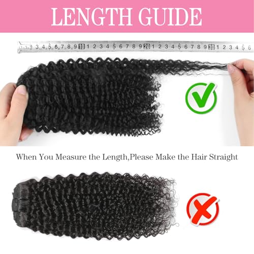 Kinky Curly Clip in Hair Extensions for Women 3C 4A Kinky Curly Clip ins 10A Brazilian Virgin Human Hair Extensions 16pcs 240g/set 18 Inch Natural Black