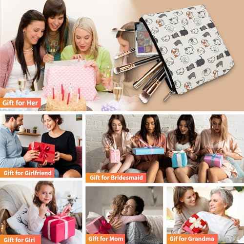 Degpum Cat Makeup Bags for Women,Perfect Cosmetic Bag Just A Girl Who Love Cats For Sisters,Daughters, Friends,Teen Girls & Women.Ideal Gift For Travel, Birthdays, & Christmas,Mothers Day