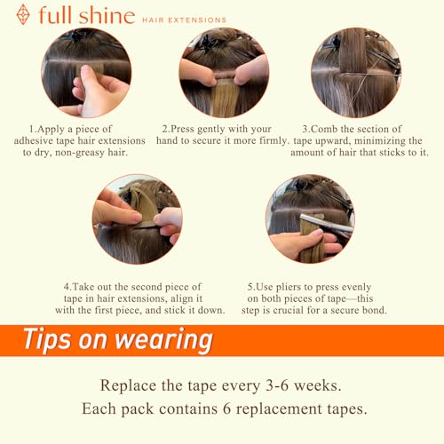Full Shine Tape In Hair Extensions Human Hair 24Inch Tape in Hair Extensions Real Hair 4 Brown Fading to 24 Blonde and 4 Seamless Hair Extensions Tape In Skin Weft Remy Hair Extensions 50G 20Pcs