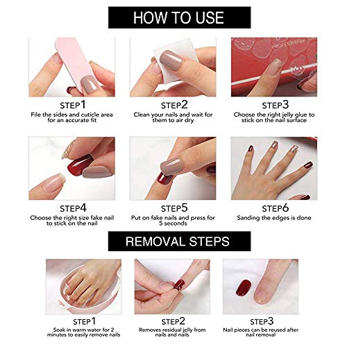 Long Square Press on Nails Luxury French False Nails 3D Butterfly Nails Tips Full Cover Nude Fake Nails for Women and Girls 24PCS