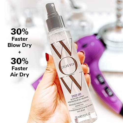 COLOR WOW Speed Dry Blow Dry Spray ? Cut Blow Dry Time by 30% | Heat Protectant, Prevent Breakage | Cruelty-Free & Gluten-Free