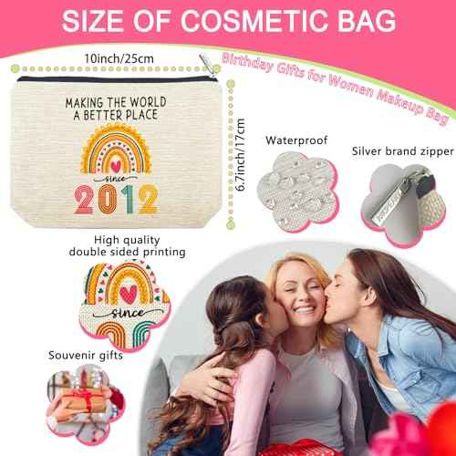 ancpeany Cool 13 Year Old Girl Gifts Ideas, Happy 13th Birthday Decorations for Girls Makeup Bag, 2012 Birthday Best Presents for Sister, Daughter Trendy Stuff 2025, Christmas, Cosmetic Travel Pouch