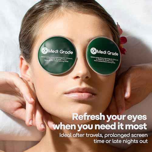 Medi Grade Cooling Eye Mask for Puffy Eyes, Allergies, Sinuses - Reusable Gel Eye Mask and Cooling Pads with Thermo-Bag for Dark Circles, Hangovers and Migraine Relief - Cold Eyemask