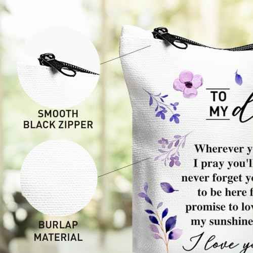 Daughter Gift from Mom, Christmas, Birthday, Graduation Gift for Daughter from Mother Makeup Bag, You Are My Sunshine