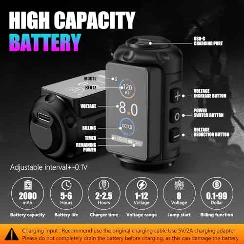 Kiss Of Dragon 'TRAVELER-T2' Cordless Tattoo Machine Adjustable Pen Strokes with 42mm Grip Pen Extra Professional 2000mAh Battery