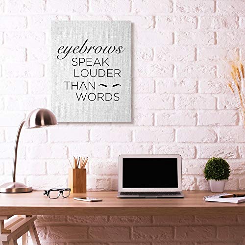 Stupell Industries Eyebrows Fashion Modern Black and White Word Design