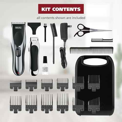 Wahl Clipper Cordless Chrome Pro Hair Clippers for Men and Battery Hair Trimmer Combo for Full Haircuts and Touch-Up Trims ? Model 3026590